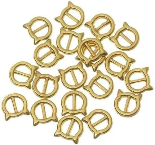 Knöpfe für Puppenkleidung, Mini-Knöpfe, 20 Stück, 4 mm, Mini-Gürtelschnalle, ultrakleine Schnallen, Puppentaschen, Schnallen, DIY-Puppenknöpfe, Schuhzubehör, Gold, Einheitsgröße von CGRYREH