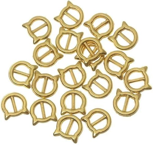 Knöpfe für Puppenkleidung, Mini-Knöpfe, 20 Stück, 5 mm/7 mm, Mini-Gürtelschnalle mit Tri-Glide-Muster, Puppentaschen-Schnallen, DIY-Puppenknöpfe, Schuhe, Kleidungszubehör, D-Gold, 4 mm von CGRYREH