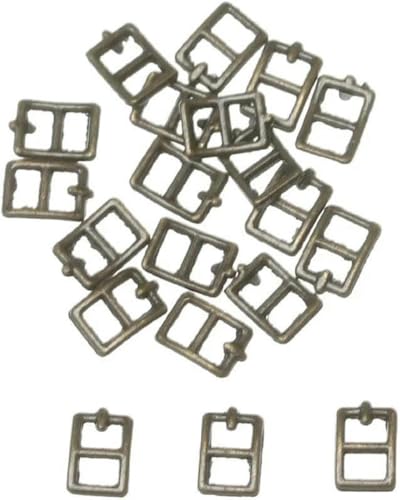 Knöpfe für Puppenkleidung, Mini-Knöpfe, 20 Stück, 6 x 6 mm, Mini-Knopf für DIY-Puppen, dreieckige Gürtelschnallen, Schnalle für Puppentaschen, Schuhe, Kleidungszubehör, Stil 5, Bronze, 20 Stück von CGRYREH