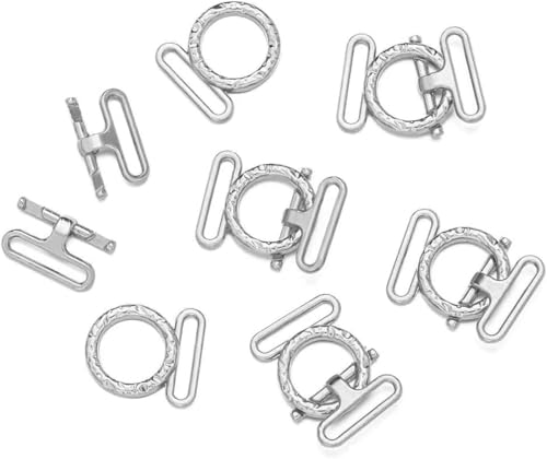 Knöpfe für Puppenkleidung, Miniknöpfe, 10 Sets, Gürtelschnallen, Miniknöpfe, Puppenbundschnallenclip, winzige Knöpfe für Puppenkleidung, Taschen, Nähschnalle, Silber von CGRYREH