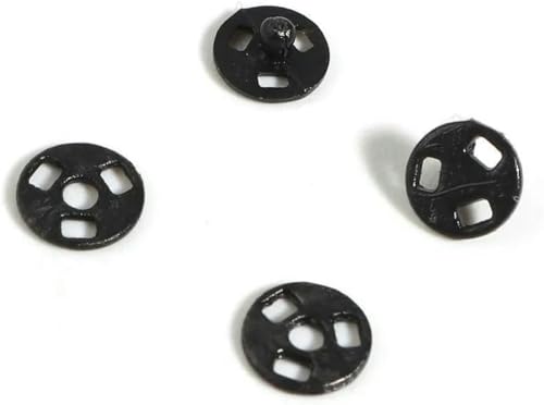 Knöpfe für Puppenkleidung, Miniknöpfe, 30 Sets (2 Stück/Set), Druckknöpfe, Nähzubehör für die Herstellung von Kleidung und Puppen, runder versteckter Knopf, 4 mm, Schwarz von CGRYREH