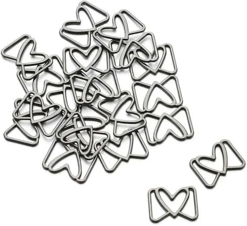 Puppenkleidungsknöpfe, Miniknöpfe, 20 Stück/Set, 8 mm, Mini-Gürtelschnalle, süße Liebesherz-Puppentaschen-Schnallen, DIY-Puppenschuhe, Kleidungsknöpfe, Kleidungszubehör, Schwarz von CGRYREH