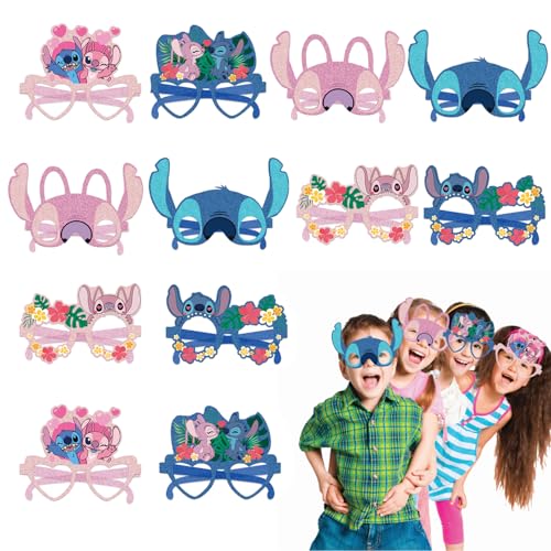 CGYADSY 12 Paar Party Brille, Sttitch Brille, lustig Papier Partybrille, Dekorations-Requisiten für Kinderpartys, LNeuheit Party ustige Partybrillen für Erwachsene, Jungen und Mädchen von CGYADSY