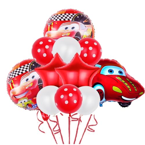 Luftballons Geburtstag, Cars Lightnning McQueen Geburtstag Deko Set, 3D -Aluminiumfolienballon, Latexballon, Kindergeburtstagsfeier, Themenparty Dekorative Ballon(11 Stücke） von CGYADSY