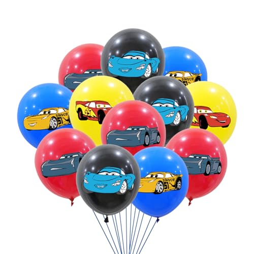 Luftballons Geburtstag[30 Stück], Cars Lightnning McQueen Luftballons,12 Zoll Latex Ballons, Premium Ballons aus Naturlatex, Für Geburtstagsfeiern, Mottopartys, Geburtstagsdekorationen für Jungen von CGYADSY