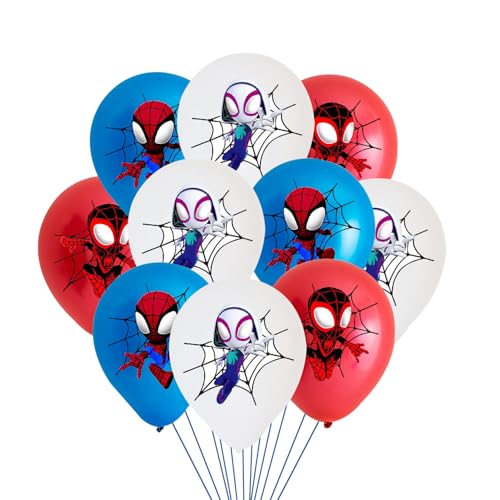 Luftballons Geburtstag[30 Stück], Sppiderman Luftballons,12 Zoll Latex Ballons, Premium Ballons aus Naturlatex, Für Geburtstagsfeiern, Mottopartys, Geburtstagsdekorationen für Jungen und Mädchen von CGYADSY