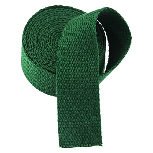 Bandwebe 20 mm, 25 mm, 38 mm, 50 mm Baumwoll-Gurtband for Taschen, Rucksäcke, Gepäck-/Frachtumreifung, 5 Yards/Lot(Dark Green,38MM) von CHAASDEOM