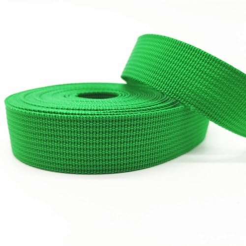 Bandwebe 5 Yards 25 mm Canvas-Band, Gürteltasche, Gurtband, Nylon-Gurtband, Rucksack-Umreifung, Nähen, Tasche, Gürtel, Zubehör(Green) von CHAASDEOM