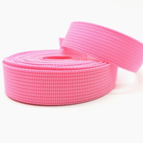 Bandwebe 5 Yards 25 mm Canvas-Band, Gürteltasche, Gurtband, Nylon-Gurtband, Rucksack-Umreifung, Nähen, Tasche, Gürtel, Zubehör(Pink) von CHAASDEOM