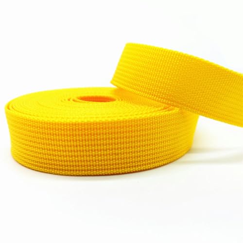 Bandwebe 5 Yards 25 mm Canvas-Band, Gürteltasche, Gurtband, Nylon-Gurtband, Rucksack-Umreifung, Nähen, Tasche, Gürtel, Zubehör(Yellow) von CHAASDEOM