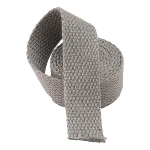 Bandwebe 50 mm Baumwoll-Gurtband for Taschen, Rucksackgürtel, Schrägband, 10 Yards/Lot(Grey,25MM) von CHAASDEOM