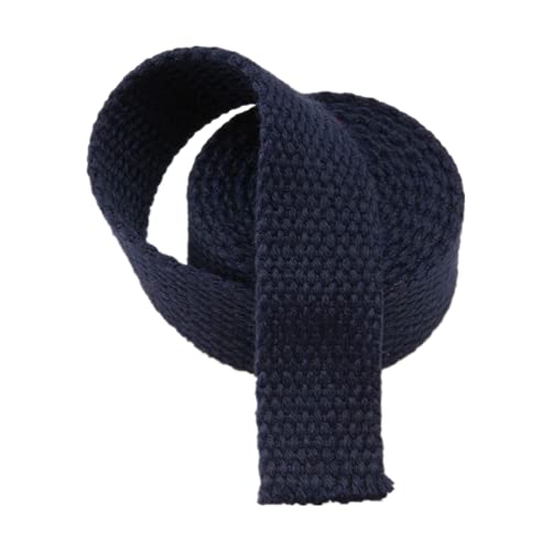 Bandwebe 50 mm Baumwoll-Gurtband for Taschen, Rucksackgürtel, Schrägband, 10 Yards/Lot(Navy Blue,25MM) von CHAASDEOM