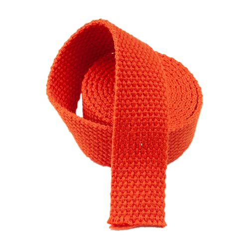 Bandwebe 50 mm Baumwoll-Gurtband for Taschen, Rucksackgürtel, Schrägband, 10 Yards/Lot(Orange,25MM) von CHAASDEOM