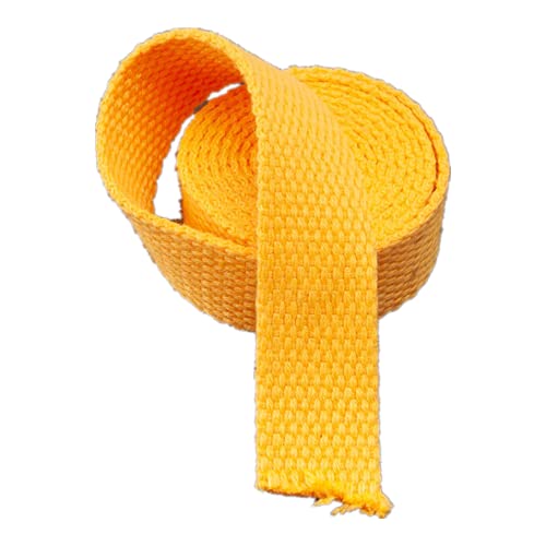 Bandwebe 50 mm Baumwoll-Gurtband for Taschen, Rucksackgürtel, Schrägband, 10 Yards/Lot(Yellow,25MM) von CHAASDEOM