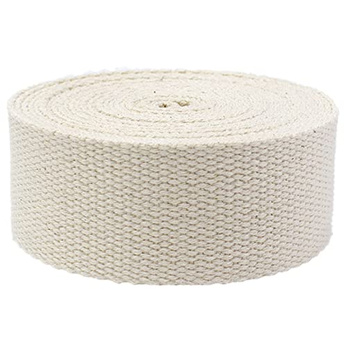 Bandwebe Baumwollgurtband 25 mm, Polstergurtband for Taschen, Stuhlgriffe(Beige,25MM x 20Yards) von CHAASDEOM