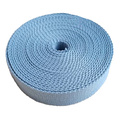 Bandwebe Baumwollgurtband 25 mm, Polstergurtband for Taschen, Stuhlgriffe(Lightblue,25MM x 10Yards) von CHAASDEOM