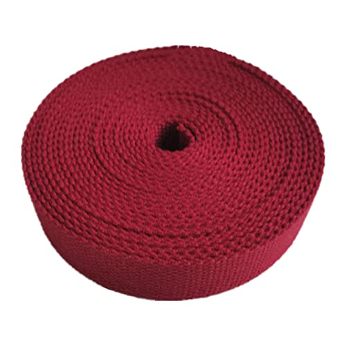 Bandwebe Baumwollgurtband 25 mm, Polstergurtband for Taschen, Stuhlgriffe(Red,25MM x 10Yards) von CHAASDEOM