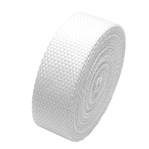 Bandwebe Baumwollgurtband 25 mm, Polstergurtband for Taschen, Stuhlgriffe(White,25MM x 10Yards) von CHAASDEOM