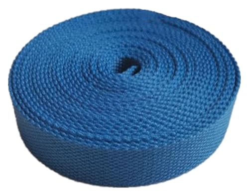 Bandwebe Baumwollgurtband 25mm 38mm 20mm 50mm breit, Polstergurtband for Taschen, 5 Yards/Lot(Blue,20MM/5Yards) von CHAASDEOM