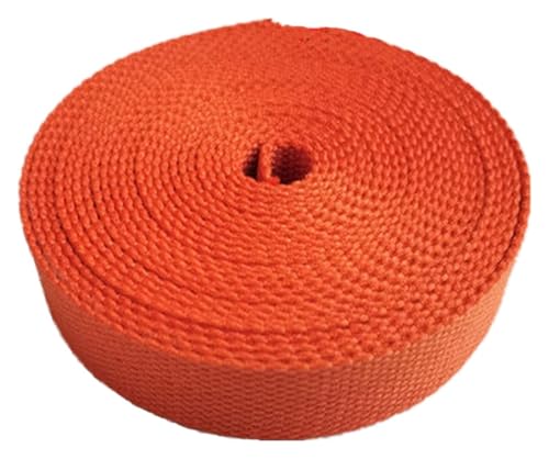 Bandwebe Baumwollgurtband 25mm 38mm 20mm 50mm breit, Polstergurtband for Taschen, 5 Yards/Lot(Orange,20MM/5Yards) von CHAASDEOM