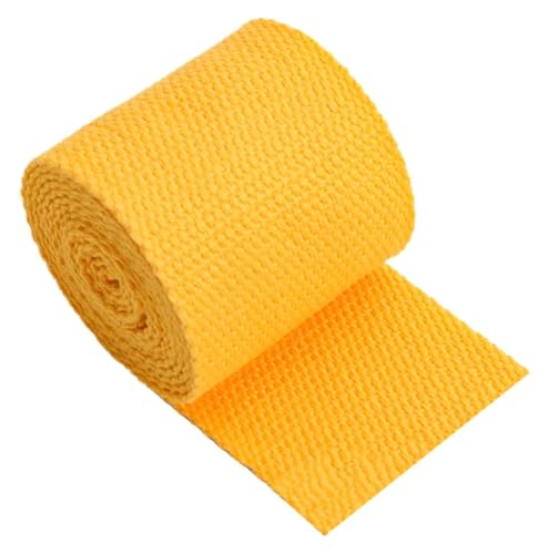 Bandwebe Baumwollgurtband 25mm 38mm 20mm 50mm breit, Polstergurtband for Taschen, 5 Yards/Lot(Yellow,50MM/5Yards) von CHAASDEOM