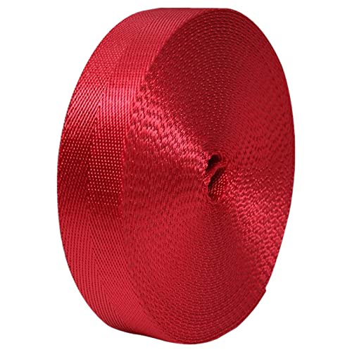 Bandwebe Gurtband, schweres Nylon-Gurtband for Taschen, Gepäck, Ladung, Polsterung(Red,25MM x 10Yard) von CHAASDEOM