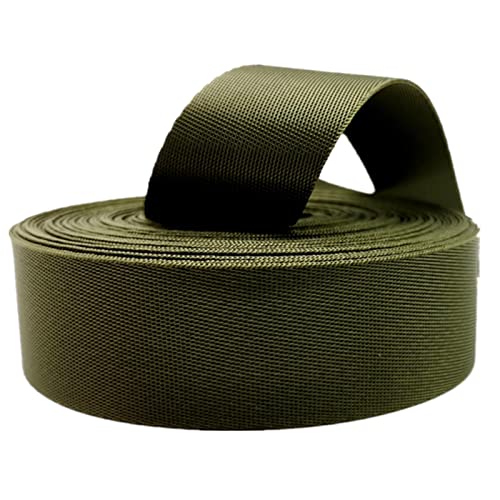 Bandwebe Gurtband 25 mm, 3,8 cm Nylon-Gurtband, Polster-Gurtband for Taschen, Gürtel, DIY, Basteln, Schlingen, Rucksäcke, Umreifen von Haustierhalsbändern(Army Green,25MM x 10Yards) von CHAASDEOM