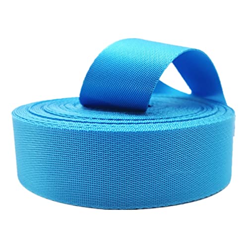 Bandwebe Gurtband 25 mm, 3,8 cm Nylon-Gurtband, Polster-Gurtband for Taschen, Gürtel, DIY, Basteln, Schlingen, Rucksäcke, Umreifen von Haustierhalsbändern(Lake Blue,25MM x 10Yards) von CHAASDEOM