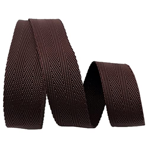 Bandwebe Gurtband 25 mm, Polypropylen-Gurtband 1 Zoll, Polstergurt for Stühle und Sofas(Coffee,25mm x 20Yards) von CHAASDEOM