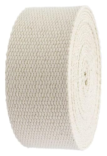 Bandwebe Gurtband – Baumwollgurtband for Taschengurte – Rucksack/Rucksäcke, Gepäck-/Frachtumreifung, Gürtel, 10 Yards/Lot(Beige,25 MM) von CHAASDEOM