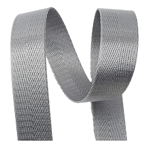 Bandwebe Nylon-Gurtband 25 mm 38 mm, Fischgräten-Twill-Polstergurt for Taschen(Grey,38MM x 10Yards) von CHAASDEOM