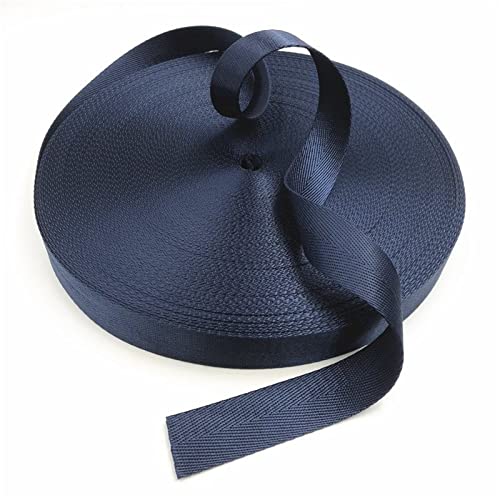 Bandwebe Nylon-Gurtband 25 mm 38 mm, Fischgräten-Twill-Polstergurt for Taschen(Navy Blue,38MM x 5Yards) von CHAASDEOM