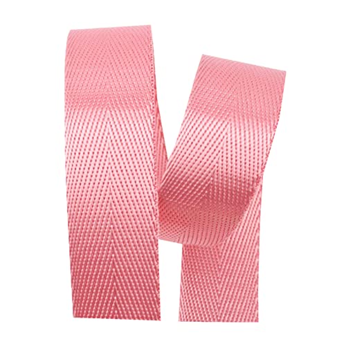 Bandwebe Nylon-Gurtband 25 mm 38 mm, Fischgräten-Twill-Polstergurt for Taschen(Pink,25MM x 5Yards) von CHAASDEOM