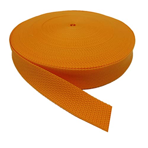 Bandwebe Strapazierfähiges Polypropylen-Gurtband for Rucksack-Umreifung, Nähen, DIY-Zubehör, 10 Yards/Rolle(Orange,20mm) von CHAASDEOM