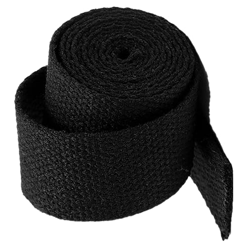 Bandwebe Baumwoll-Canvas-Gurtband, Canvas-Band for Taschengurte, Gurtband for Taschen, Gepäck, Frachtumreifung, 10 Yard/Rolle(Black,20MM) von CHAASDEOM