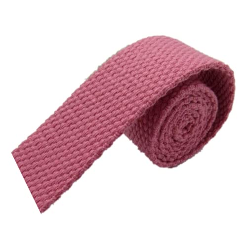 CHAASDEOM Bandwebe Baumwoll-Gurtband for Taschen, 20 mm, Polster-Gurtband for Rucksäcke, Rucksäcke, Gepäck-Frachtumreifung(DarkPink,20MM x 20Yard) von CHAASDEOM