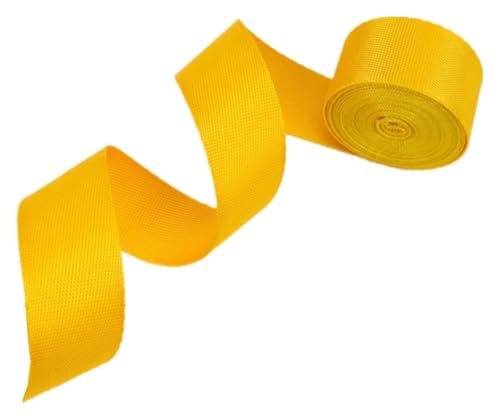 CHAASDEOM Bandwebe Gurtband, 38 mm Nylon-Gurtband for Taschen, Polster MTP Army Gurtband for Heimwerker, Tragetücher, Rucksäcke, Umreifung, Geschirre, Halsbänder(Yellow) von CHAASDEOM