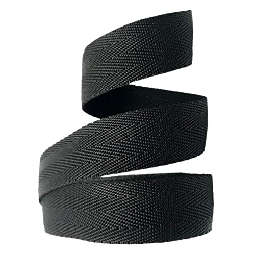 CHAASDEOM Bandwebe Polypropylen-Gurtband, 25 mm bis 38 mm breit(Black,25MM x 10Yards) von CHAASDEOM