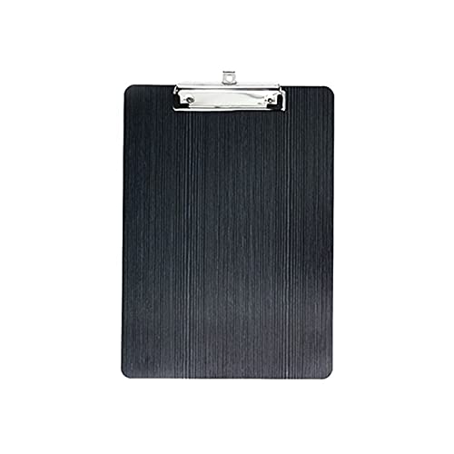 Hartkarton Schreibplatte Klemmbretter, Klemmbrett aus Hartfaserplatte for A4-Papier, flache Klemme, Hartfaserplatte for Büro, Klassenzimmer, Zuhause, Reisen, Plastikordner(Black) von CHAKEUZND