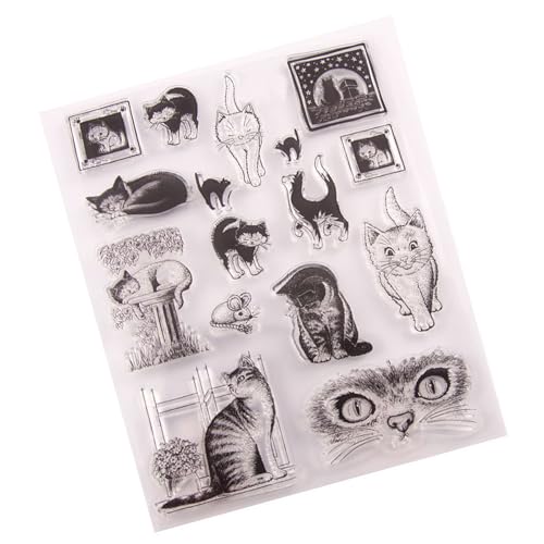 Clear Stamps Katze Dekorative Transparente Stempel Silikonstempel für Die Kartenherstellung für Die Kartenherstellung Fotoalbum Dekorationen von ＣＨＡＭＥＥＮ