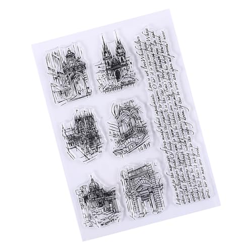 Vintage Castle Scenery Clear Rubber Stamp Stempel Retro für Journaling Kartenherstellung Diy Scrapbooking Handgemachtes Fotoalbum von ＣＨＡＭＥＥＮ