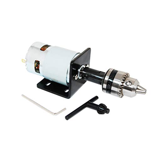 CHANCS Mini-Elektromotor 775 DC Motor 12V/24V mit B10 Bohrfutter und Sitzhalterung Mini-Tischsäge zum Schneiden/Polieren von CHANCS