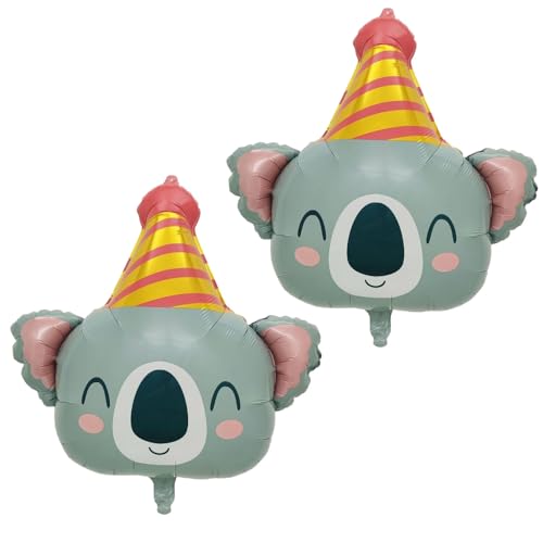 2 Stück Koala Luftballons Koala Kopf Folienballon Koala Deko Geburtstag Ballon Tier Luftballon für Baby Dusche Dekorationen Kinder Geburtstagsdeko Junge Mädchen Party Deko Tier Thema Party Deko von CHANGZHONG