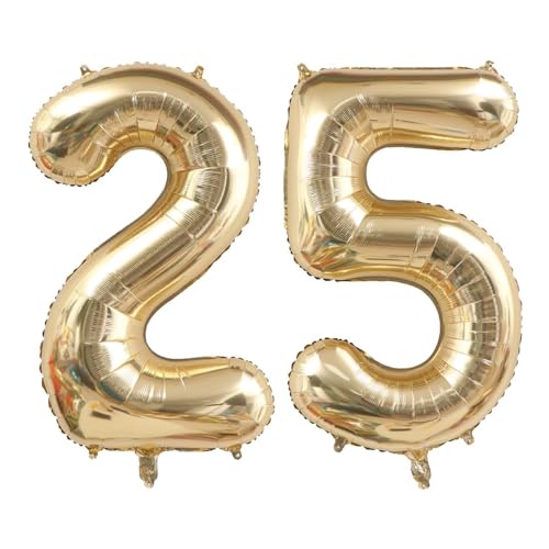 40 Zoll Gold Luftballon Zahlen 25 Champagner Gold Ballon 25. Geburtstag Deko Hell Gold Folienballon Zahl 25 Riesenzahl Ballon 25 Party Hochzeit Kindergeburtstag Geburtstag Nummer 25 von CHANGZHONG