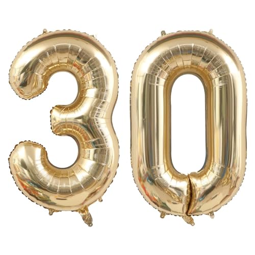 40 Zoll Gold Luftballon Zahlen 30 Champagner Gold Ballon 30. Geburtstag Deko Hell Gold Folienballon Zahl 30 Riesenzahl Ballon 30 Party Hochzeit Kindergeburtstag Geburtstag Nummer 30 von CHANGZHONG