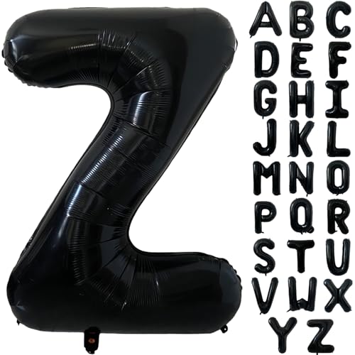 Schwarz Alphabet Ballon Große Mylar Folie Helium Brief Luftballons 40 Zoll Schwarz Luftballons Alphabet Buchstaben für Geburtstag Brautdusche Jubiläumsdekorationen(Letter Z) von CHANGZHONG