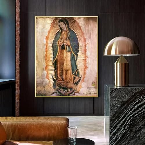 CHAOJIART Klassische abstrakte Wandkunst, Mexiko, Unsere Liebe Frau von Guadalupe, HD-Leinwanddruck, Poster, Zuhause, Wohnzimmer, Schlafzimmer, dekoratives Gemälde, 20 x 30 cm, rahmenlos von CHAOJIART