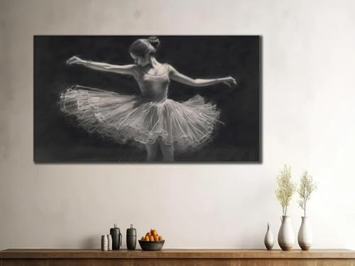 CHAOJIART Modernes Ballettmädchen-Kunstbild auf Leinwand, schöne elegante Tanzpose, HD-Leinwanddruck, Poster, Wohnzimmer, Schlafzimmer, Tanzzimmer-Dekor, 20 x 40 cm, rahmenlos von CHAOJIART