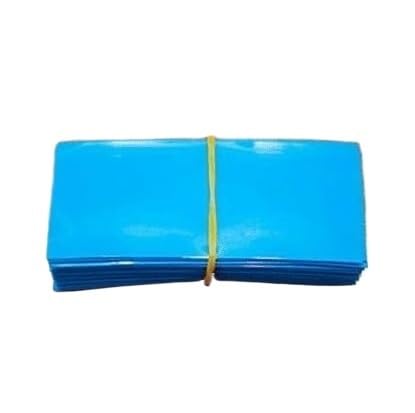 Schrumpfschlauch, 100 Stück PVC-Schrumpffolie, wärmeschrumpfbar, for die äußere Verpackungsfolie von Batterien(Blue) von CHAOMIN