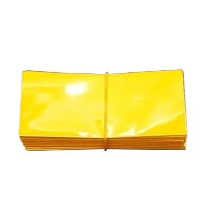 Schrumpfschlauch, 100 Stück PVC-Schrumpffolie, wärmeschrumpfbar, for die äußere Verpackungsfolie von Batterien(Yellow) von CHAOMIN